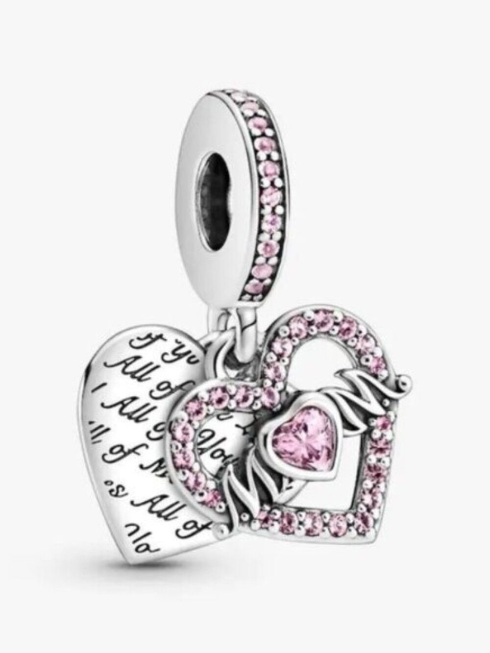 Pandora Pink Heart Dangle Charm Bracelet Pendant